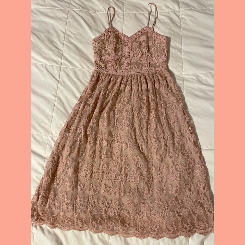 NWOT Altar’d State Semiformal Midi Dress with Lace